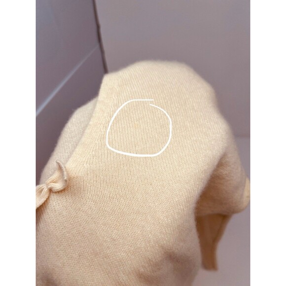 Vintage Ann Taylor Coquette Y2K Cream Cashmere Sweater Top Bow Quiet Luxury Sz S - Picture 7 of 10